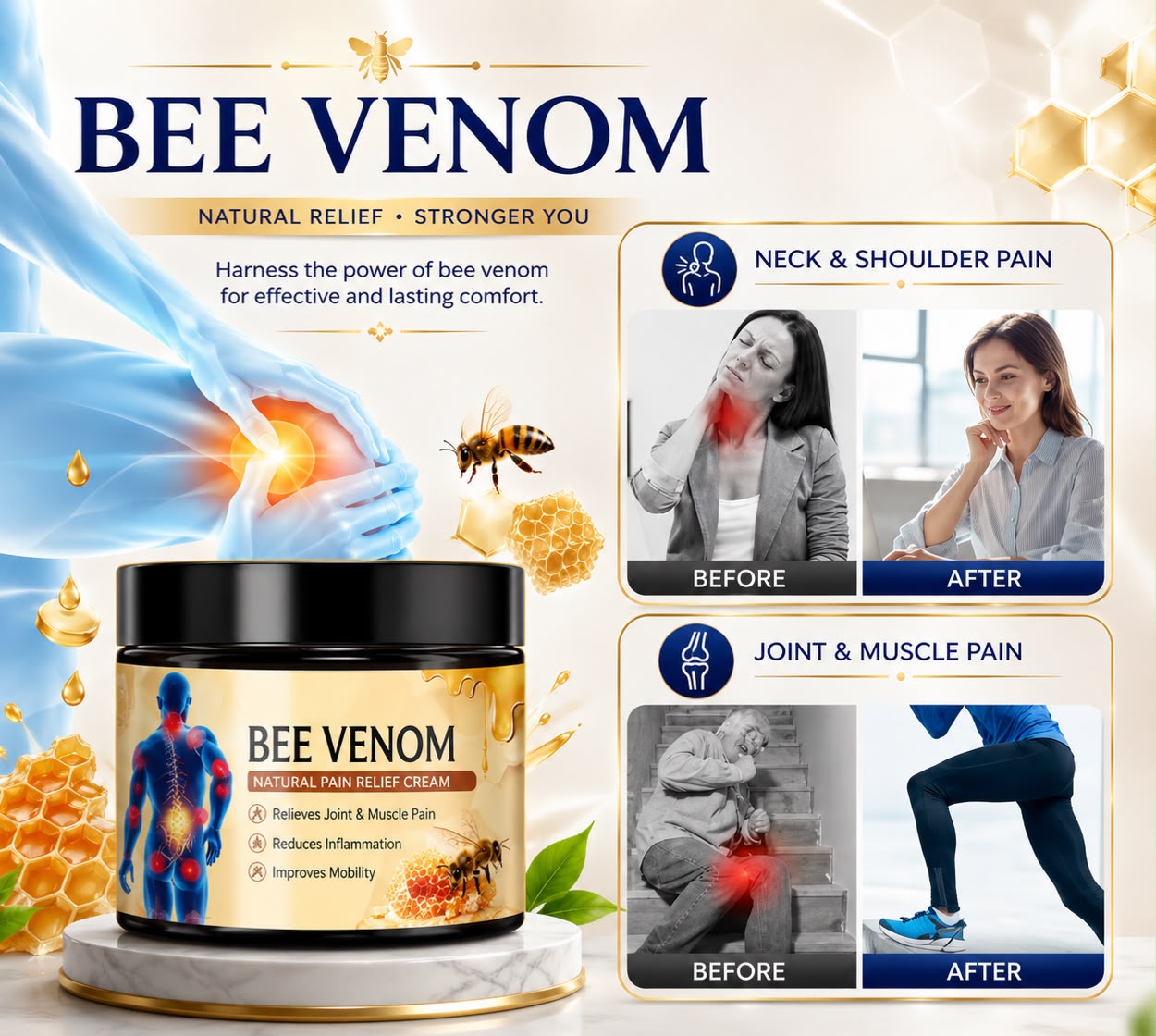South Moon Bee Venom Soothing Cream – Premium Joint & Muscle Comfort | 60g Fast-Absorbing Daily Care