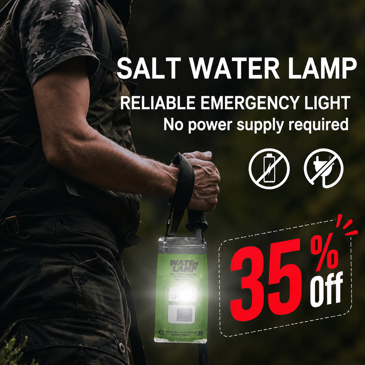 Salt and Water LED Lamp
