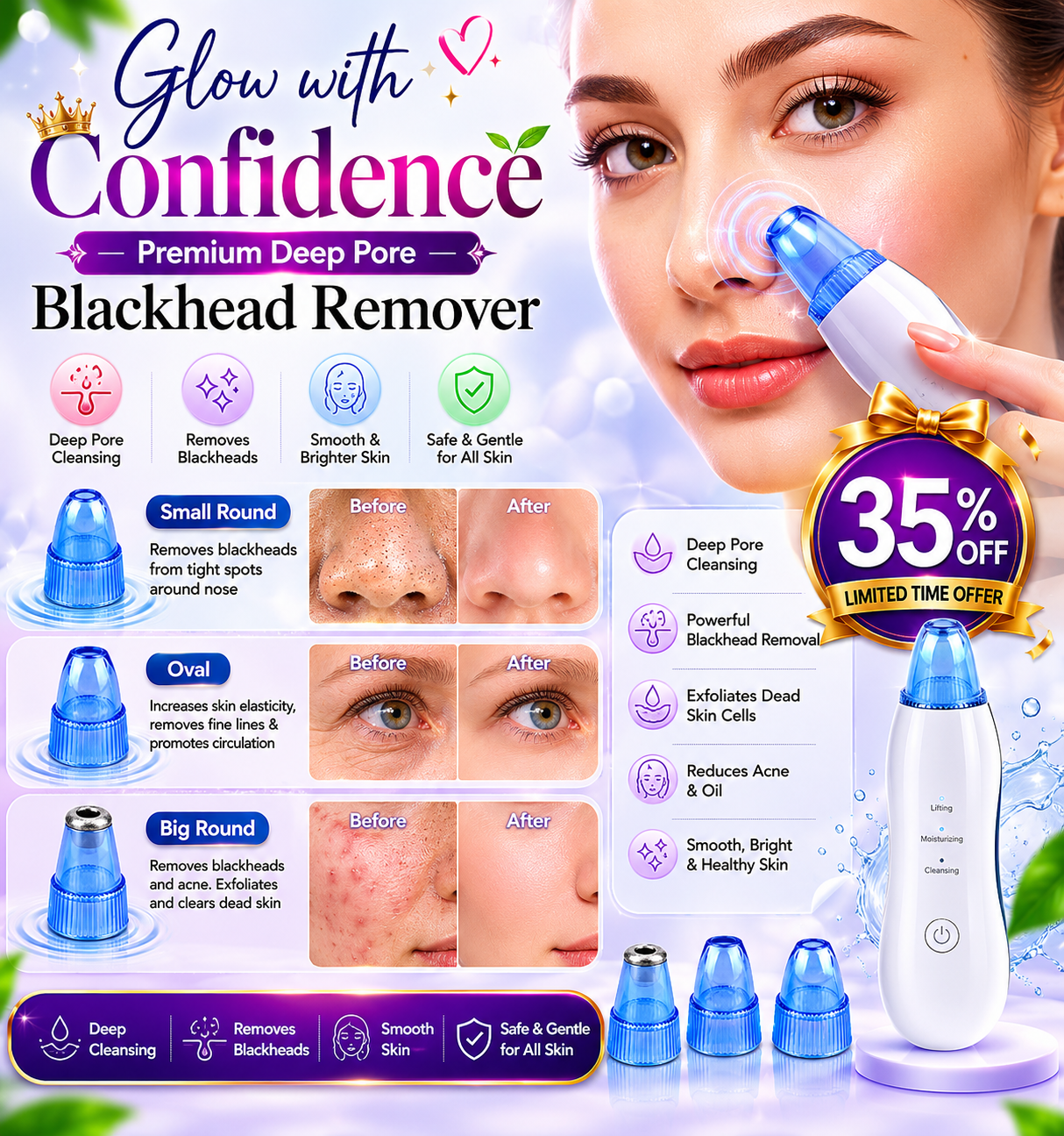 Glow with Confidence — Premium Deep Pore Blackhead Remover