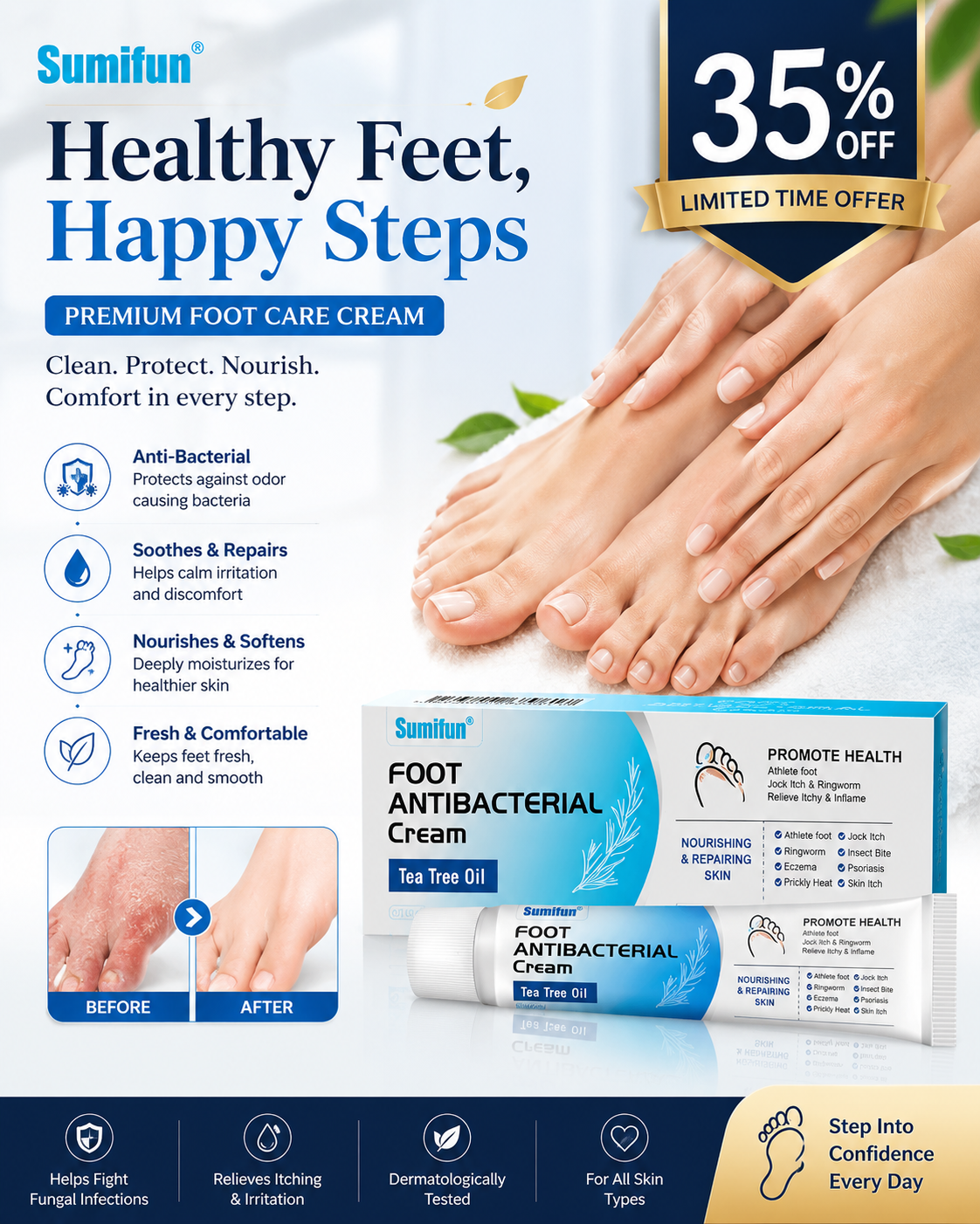 Healthy Feet, Happy Steps — Premium Foot Care Cream