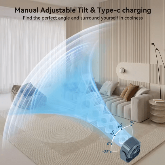 Luxury Bladeless Desk Fan — Smart Cooling with Digital Display