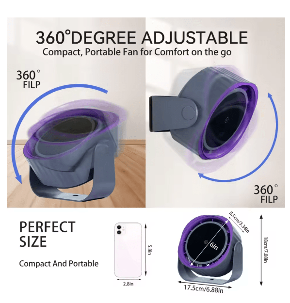 Luxury Bladeless Desk Fan — Smart Cooling with Digital Display